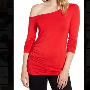 Halogen off the shoulder top